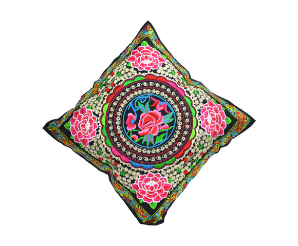 Floral Embroidered Cushion Cover(ZZ-10)