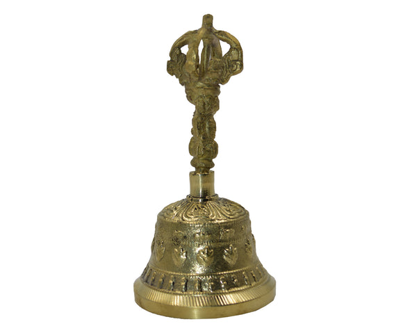 Tibetian Temple Bell With Green Protective pouch.