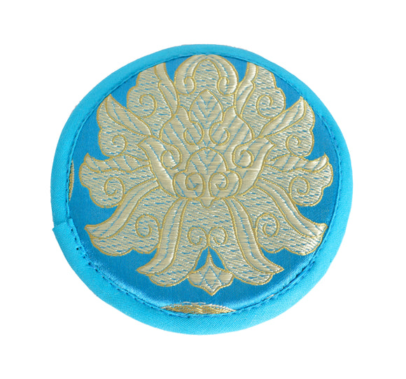 Silk Brocade Round Pad-Lotus Design Singing Bowl's Cushion