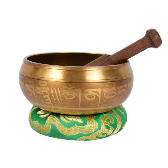 Tibetan Singing Bowl With Special Etching.
