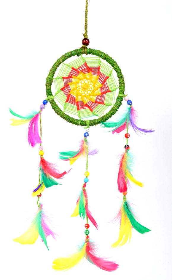 Handmade Cotton Embroidery Dream Catcher Net With Feathers
