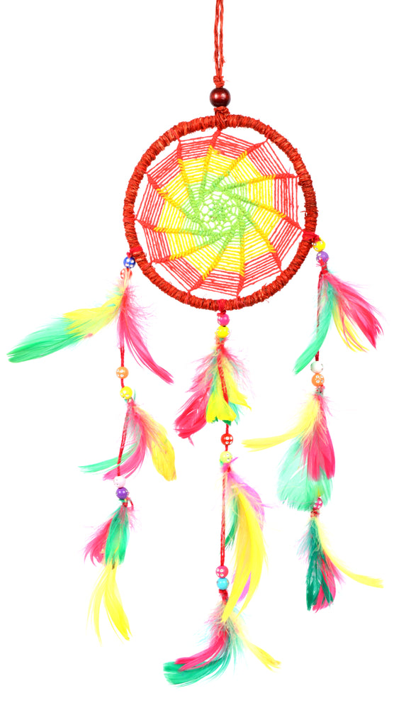 Handmade Dream Catcher Net With Feathers (DT-DRM-1068-RED)