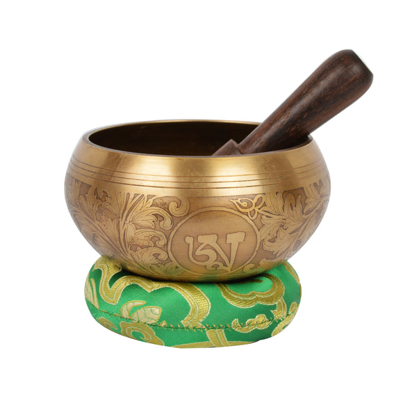 Tibetan Bajra & Leaf Crafted Singing Bowl