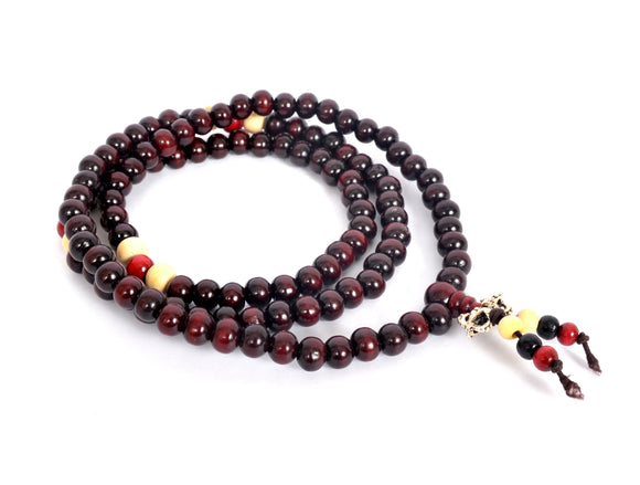 Bermoni 6mm 108pcs Prayer Beads Mala Bracelet,Natural Wood Buddha Mala.