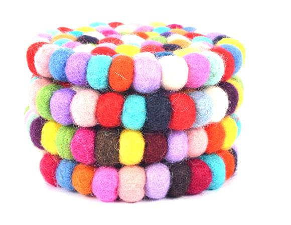 Felt Ball Coaster-Colorful, Soft And Warm (SW- FELT-CIRP4)