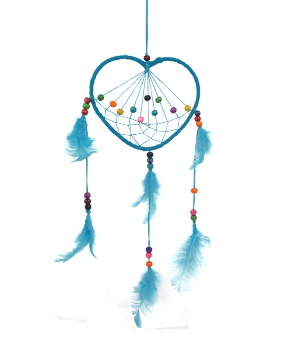 Handmade Heart Shape Dream Catcher Net With feathers