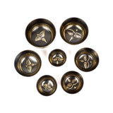 Tibetan Set of 7 Buddha Eye Printed Meditation Singing Bowl