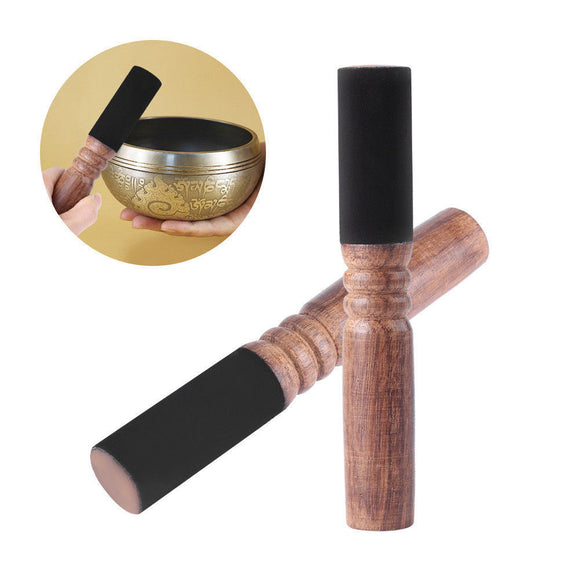 1PC 6.8inch Tibetan Buddhism Singing Bowl Mallet Wood Striker w/ Leather Head Wrapped with premium Leathe Relax Yoga Art Crafts