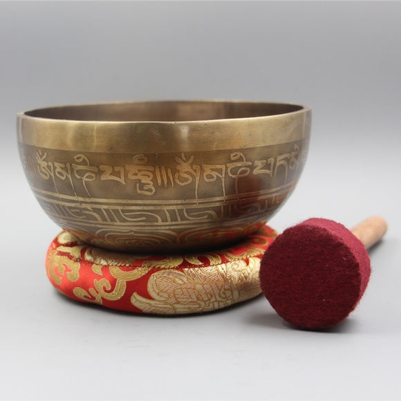 15cm Tibetan HIMALAYAN Hand Hammered CHAKRA MEDITATION Buddhism Singing Bowl Home Decoration Crafts